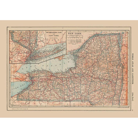 New York - Reynold 1921 Black Modern Wood Framed Art Print with Double Matting by Reynold