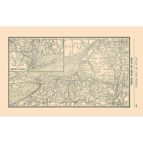 New York - Alden 1886 White Modern Wood Framed Art Print by Alden