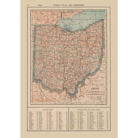 Ohio - Reynold 1921 White Modern Wood Framed Art Print by Reynold