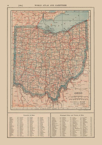 Ohio - Reynold 1921 White Modern Wood Framed Art Print with Double Matting by Reynold