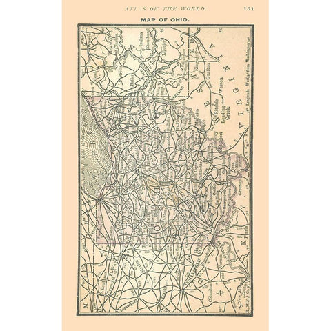 Ohio - Alden 1886 Black Modern Wood Framed Art Print with Double Matting by Alden