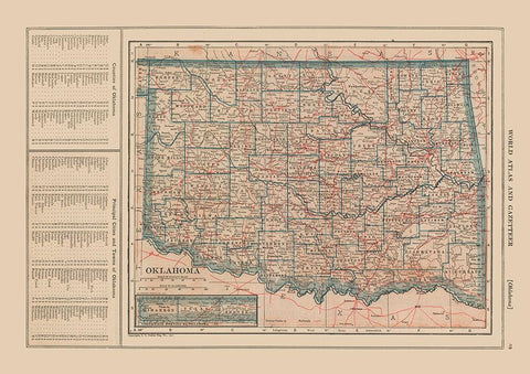 Oklahoma - Reynold 1921 White Modern Wood Framed Art Print with Double Matting by Reynold