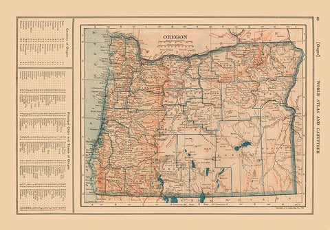 Oregon - Reynold 1921 White Modern Wood Framed Art Print with Double Matting by Reynold