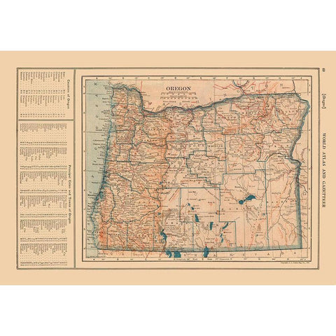 Oregon - Reynold 1921 Gold Ornate Wood Framed Art Print with Double Matting by Reynold