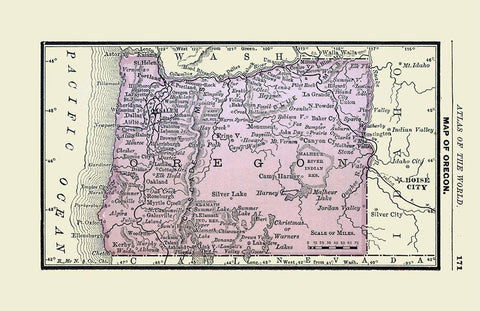 Oregon - Alden 1886 White Modern Wood Framed Art Print with Double Matting by Alden