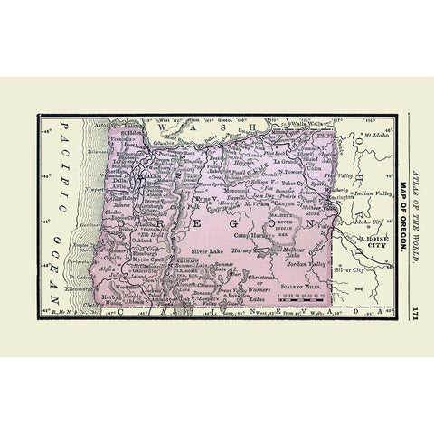 Oregon - Alden 1886 White Modern Wood Framed Art Print by Alden