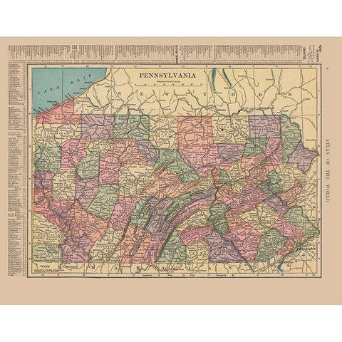 Pennsylvania - Hammond 1910 Gold Ornate Wood Framed Art Print with Double Matting by Hammond