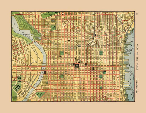Philadelphia Pennsylvania - Hammond 1910 White Modern Wood Framed Art Print with Double Matting by Hammond