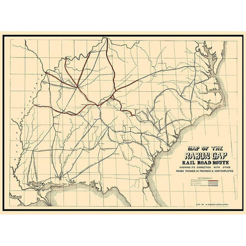 Rabun Gap Railroad - Keenan 1850 Black Modern Wood Framed Art Print with Double Matting by Keenan