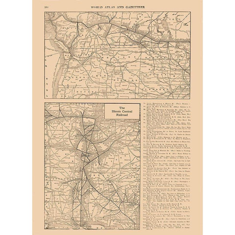 Illinois Central Railroad - Reynold 1921 White Modern Wood Framed Art Print by Reynold