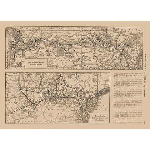 Northern Pacific, Pennsylvania Black Modern Wood Framed Art Print with Double Matting by Reynold