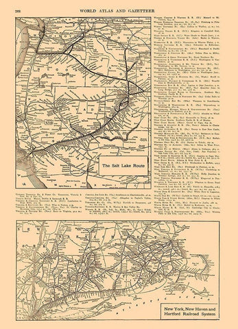 Salt Lake Route, New York - Railroad - Reynold Black Ornate Wood Framed Art Print with Double Matting by Reynold