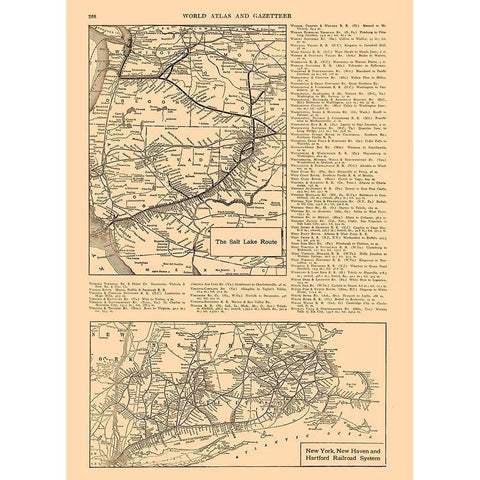 Salt Lake Route, New York - Railroad - Reynold Gold Ornate Wood Framed Art Print with Double Matting by Reynold
