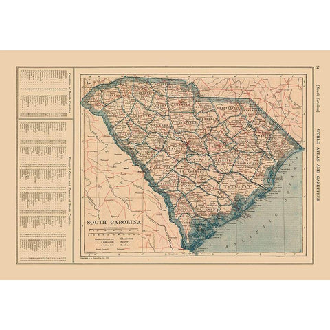 South Carolina - Reynold 1921 Gold Ornate Wood Framed Art Print with Double Matting by Reynold