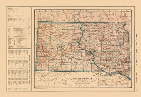 South Dakota - Reynold 1921 White Modern Wood Framed Art Print with Double Matting by Reynold