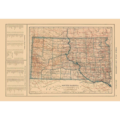 South Dakota - Reynold 1921 White Modern Wood Framed Art Print by Reynold