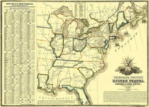 Telegraph Stations United States Canada - Barr White Modern Wood Framed Art Print with Double Matting by Barr