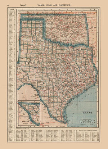 Texas - Reynold 1921 White Modern Wood Framed Art Print with Double Matting by Reynold