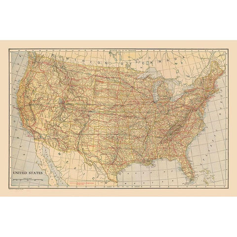 United States - Reynold 1921 Gold Ornate Wood Framed Art Print with Double Matting by Reynold