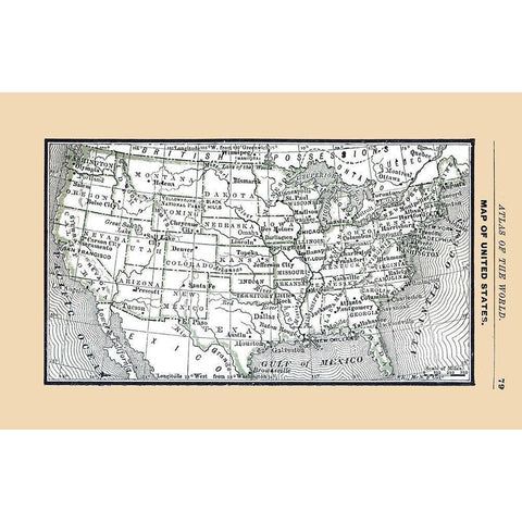 United States - Alden 1886 Black Modern Wood Framed Art Print with Double Matting by Alden
