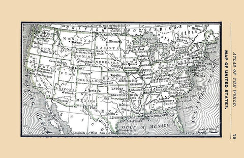 United States - Alden 1886 White Modern Wood Framed Art Print with Double Matting by Alden