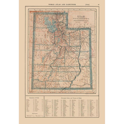 Utah - Reynold 1921 Black Modern Wood Framed Art Print with Double Matting by Reynolds