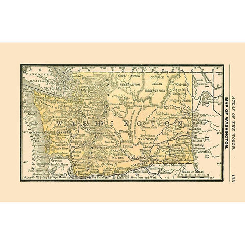 Washington - Alden 1886 Gold Ornate Wood Framed Art Print with Double Matting by Alden