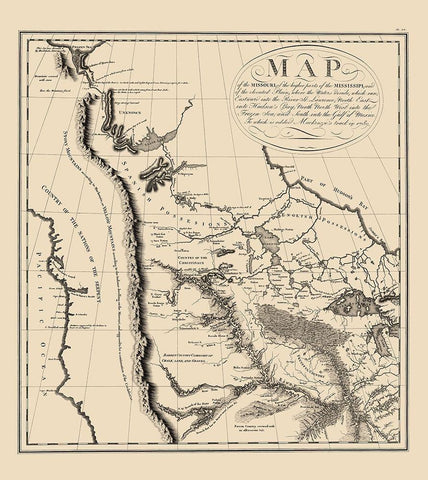 Western North America - Collot 1796 White Modern Wood Framed Art Print with Double Matting by Collot