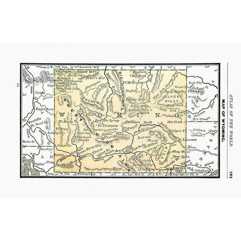 Wyoming - Alden 1886 Gold Ornate Wood Framed Art Print with Double Matting by Alden