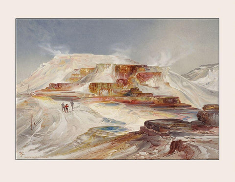 Yellowstone National Park Wyoming - Gardnier 1875 White Modern Wood Framed Art Print with Double Matting by Gardnier