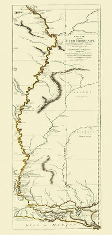 Mississippi River, Louisiana - 1775 Black Ornate Wood Framed Art Print with Double Matting by Sayer