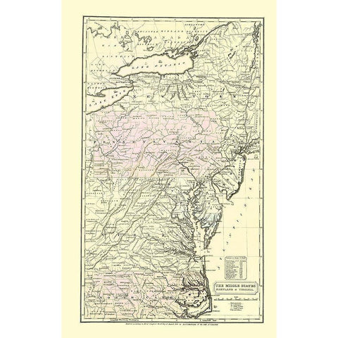 Eastern United States - Huntington 1830 White Modern Wood Framed Art Print by Huntington