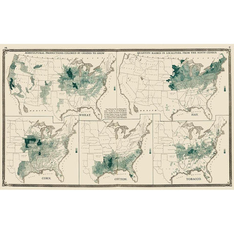 US Agriculture Production - Baskin 1876 Black Modern Wood Framed Art Print by Baskin