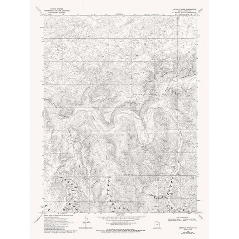 Asphalt Wash Utah Quad - USGS 1968 Black Modern Wood Framed Art Print by USGS