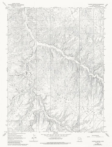 Cooper Canyon Utah Quad - USGS 1966 White Modern Wood Framed Art Print with Double Matting by USGS