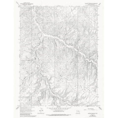 Cooper Canyon Utah Quad - USGS 1966 Black Modern Wood Framed Art Print with Double Matting by USGS