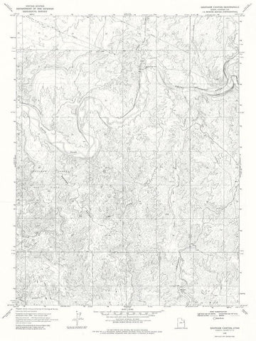 Southam Canyon Utah Quad - USGS 1968 White Modern Wood Framed Art Print with Double Matting by USGS