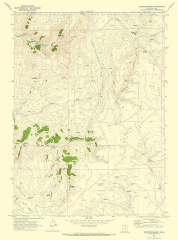Sheeppen Creek Utah Quad - USGS 1969 White Modern Wood Framed Art Print with Double Matting by USGS