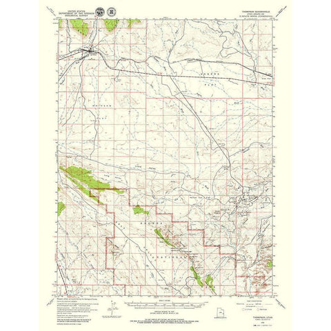 Thompson Utah Quad - USGS 1958 White Modern Wood Framed Art Print by USGS