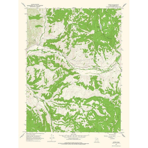 Upton Utah Quad - USGS 1967 Black Modern Wood Framed Art Print with Double Matting by USGS