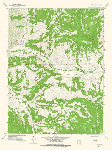 Upton Utah Quad - USGS 1967 White Modern Wood Framed Art Print with Double Matting by USGS