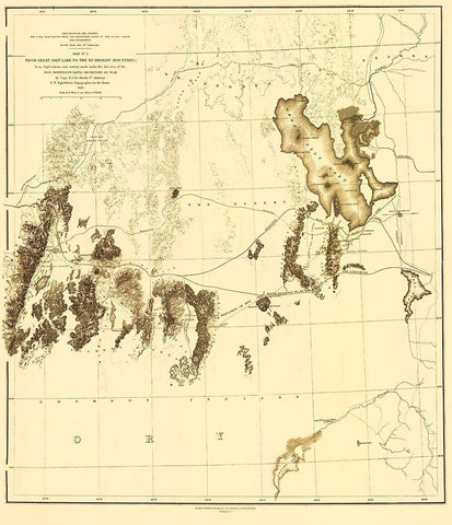 Utah Railroad Survey, Map 2 - Siebert 1855 White Modern Wood Framed Art Print with Double Matting by Siebert