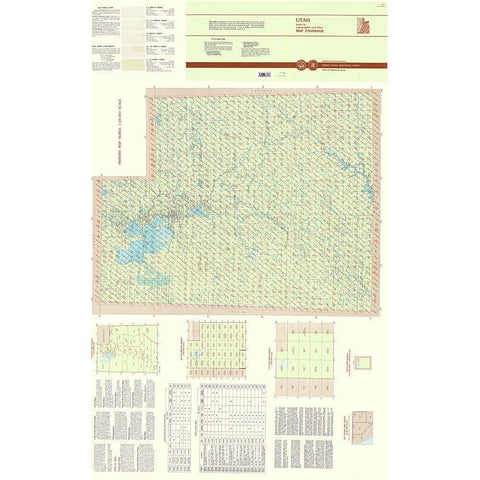 Utah Utah Index Quad - USGS 1996 Black Modern Wood Framed Art Print with Double Matting by USGS