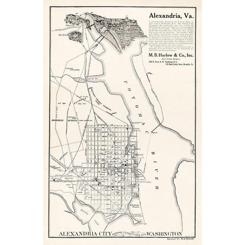 Alexandria Virginia - Harlow 1911 Black Modern Wood Framed Art Print by Harlow