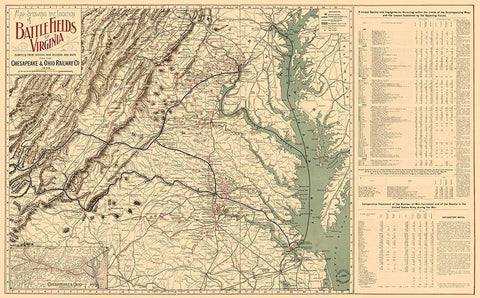 Battle Fields Virginia - 1898 Black Ornate Wood Framed Art Print with Double Matting by Unknown