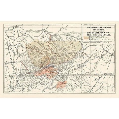 South Western Virginia - Nader 1892 Gold Ornate Wood Framed Art Print with Double Matting by Nader