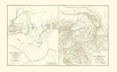 Battlefields of Bull Run Manassas - McDowell 1895 White Modern Wood Framed Art Print with Double Matting by McDowell
