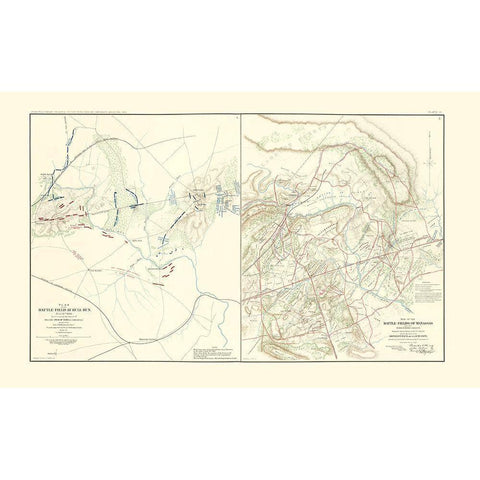 Battlefields of Bull Run Manassas - McDowell 1895 Black Modern Wood Framed Art Print with Double Matting by McDowell