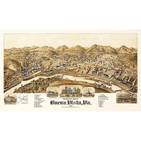 Buena Vista - 1891 White Modern Wood Framed Art Print by Unknown