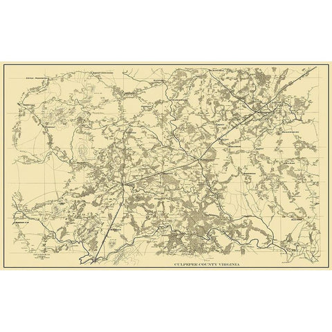 Culpeper Virginia Landowner - 1865 Black Modern Wood Framed Art Print with Double Matting by Unknown